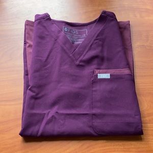 Figs Scrub Top - Deep Purple - Catarina Paneled Style